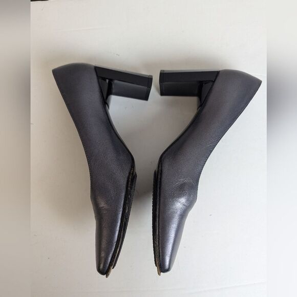 Stuart Weitzman for Browns Metallic Grey Pumps – Geometric Heel – Size 5 - Picture 6 of 11